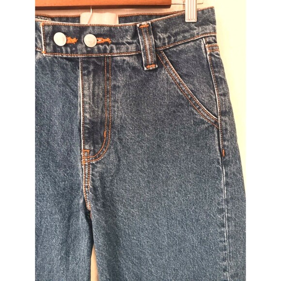 Revice Denim Baja Cargo Jeans Wide Leg Dark Wash American Flag Women's Sz 28 - Picture 3 of 13